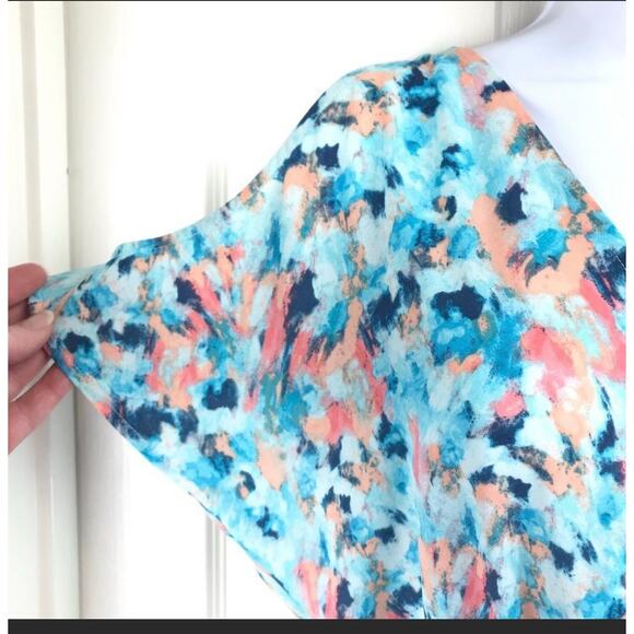 Decree Watercolor Romper Blue Pink Orange Size Small NWT - Picture 3 of 8